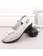 Dámské pohodlné celokožené ažurové sandály bílé T.Sokolski L26-27