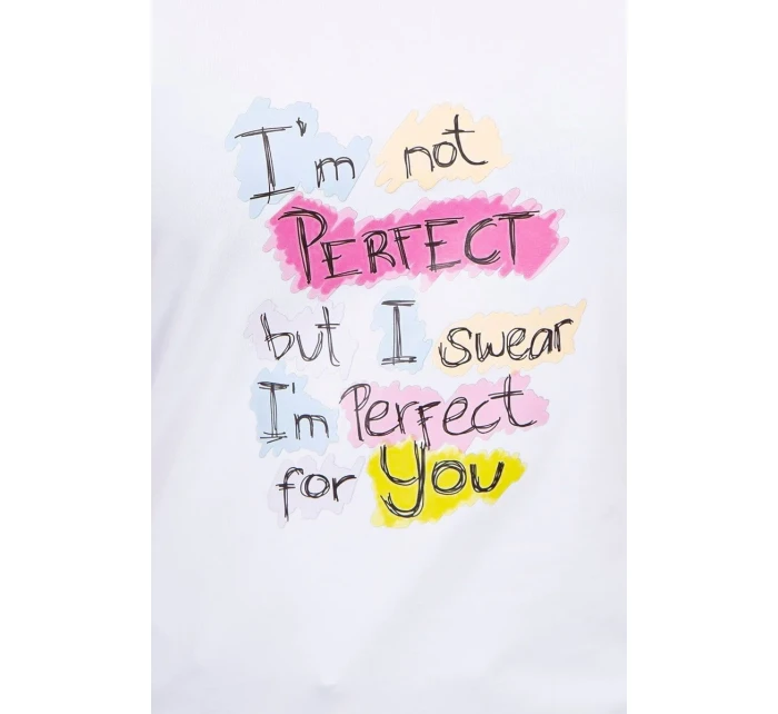 Halenka s potiskem Perfektní bílá