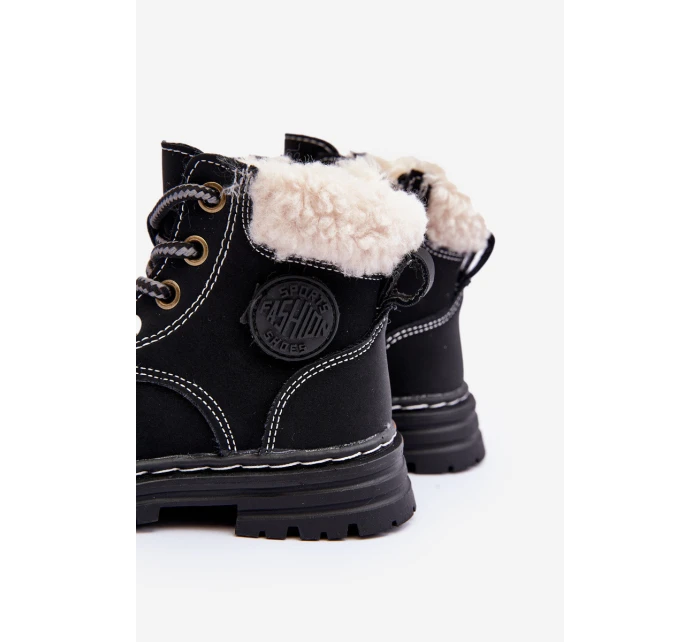 Dětské Trapery Botky Na Zip s Kožušinou Černé Marialee Dětské Trapery Botky Na Zip s Kožušinou Černé Marialee