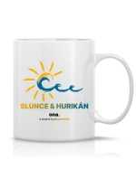 SLUNCE & HURIKÁN - klasický bílý keramický hrníček 300 ml