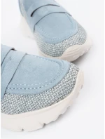 Výborné  polobotky dámské modré platforma