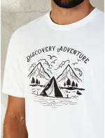 Pánské bílé tričko s potiskem Dstreet model 21973778 - FashionStreet