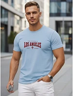Koszulka męska bawełniana z napisem błękitny model 22316004 - FashionStreet Koszulka męska bawełniana z napisem błękitny model 22316004 - FashionStreet