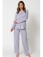 Pyžamo Laveza 1782 Lila, dlouhé rukávy, velikosti M–2XL, rozepínací