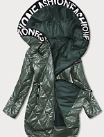 Zelená prošívaná bunda s kapucí (B8082-10)