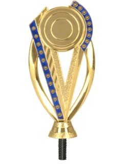 Obecná plastová figurka - zlatomodrá s prostorem pro 50mm nebo 25mm emblém