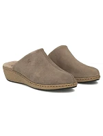 Kožené žabky na šedém podpatku Filippo DK7567