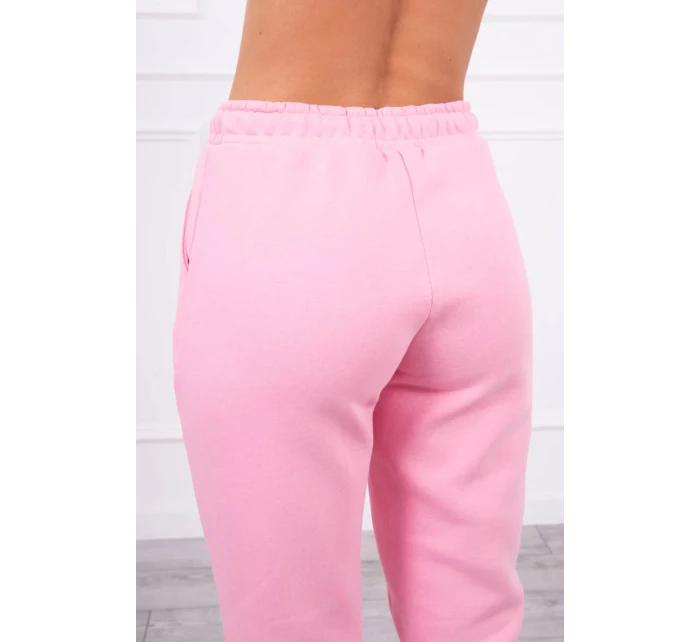 Zateplený set s mikinou s kapucí světle růžový