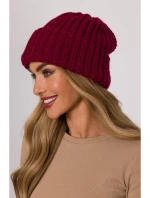 model 21417244 Žebrovaná čepice bordó - Moe