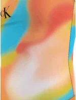 Dámské jednodílné plavky SCOOP ONE PIECE-PRINT KW0KW02086 0G0 oranžovožluté - Calvin Klein