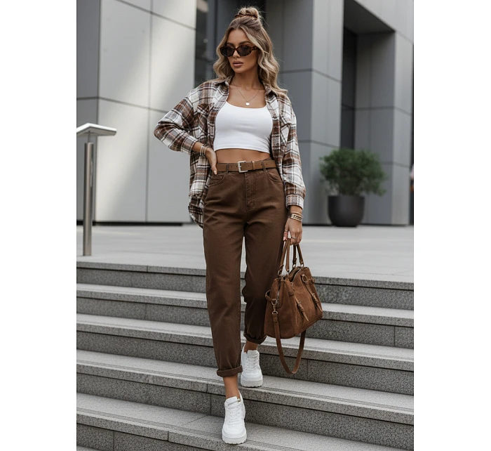 Dámské džíny mom fit hnědé Dstreet model 21994069 - FashionStreet