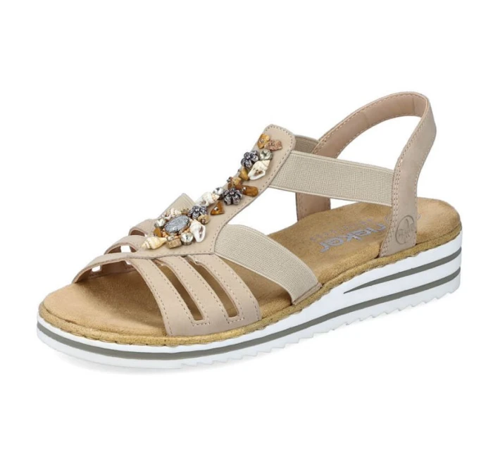 Pohodlné sandály Rieker W RKR680 beige Pohodlné sandály Rieker W RKR680 beige