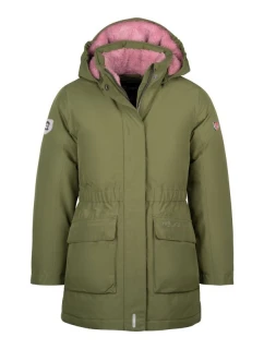Dětská zimní bunda s kapucí Trollkids Dívčí nepromokavý kabát Alesund zelená (301-323)