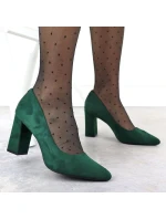 Zelené semišové lodičky na jehlovém podpatku Sergio Leone PB216