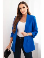 Dámská sako bez zapínání s podšívkou S/M chabrová Dámská sako bez zapínání s podšívkou S/M chabrová