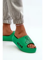 Dámské pěnové žabky na masivní podrážce s medvídkem Zelené model 21665955 - Boto