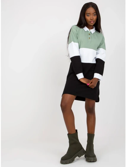 Dámské šaty RV SK 8072 černé a zelené