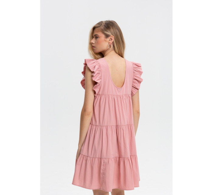 Monnari Šaty Mini šaty s volánem růžové