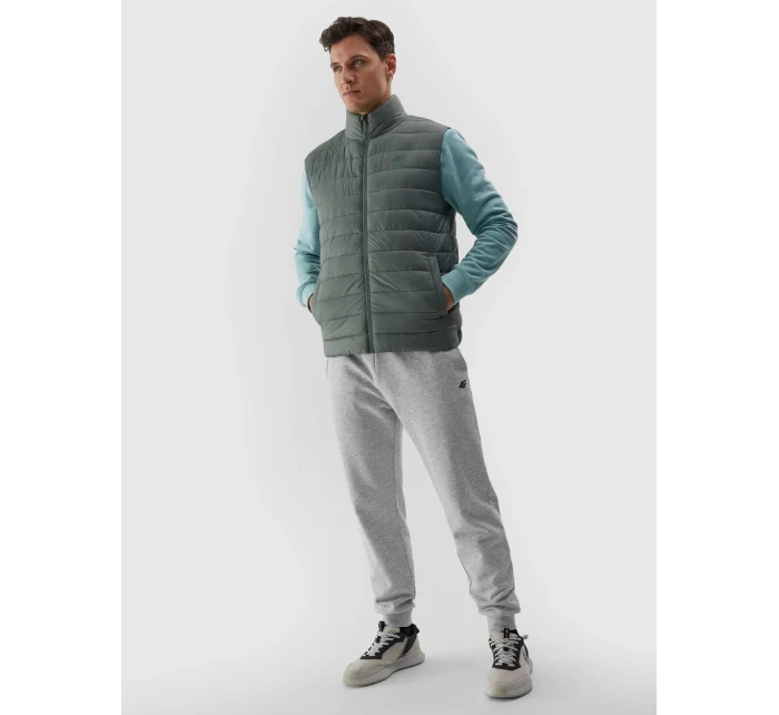 Pánská péřová vesta s model 20437840 výplní zelená - 4F Pánská péřová vesta s model 20437840 výplní zelená - 4F