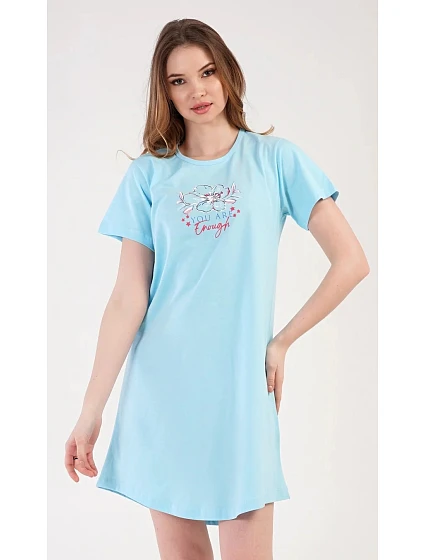 Dámská noční košile s krátkým rukávem model 19424521 mentolová - Vienetta