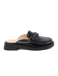 Designové  nazouváky dámské černé na plochém podpatku