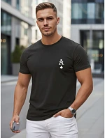 Tshirt męski bawełniany z nadrukiem AS czarny model 22305587 - FashionStreet Tshirt męski bawełniany z nadrukiem AS czarny model 22305587 - FashionStreet