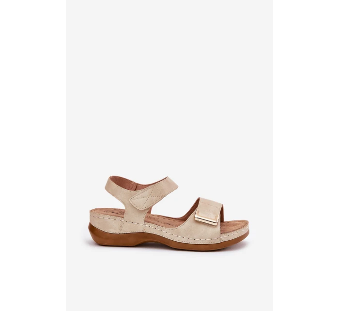 Pohodlné dámské sandály na platformě béžové model 21694154 - EVENTO