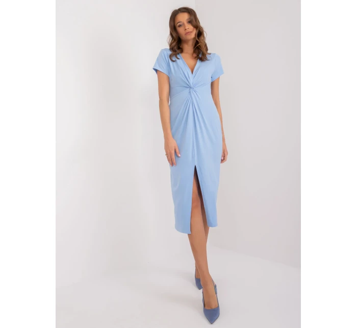 Sukienka DHJ SK model 20095259 jasny niebieski - FPrice Sukienka DHJ SK model 20095259 jasny niebieski - FPrice