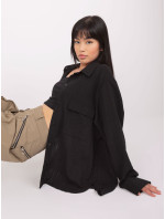 Černá dámská oversize košile s límečkem