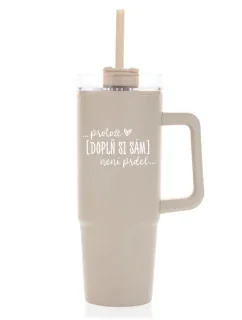 Personalizovaná termoska s průhledným víčkem - Protože [doplň si sám] není prdel