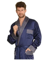 Pánský župan Adam Satyna 940 Tmavě modrá - De Lafense