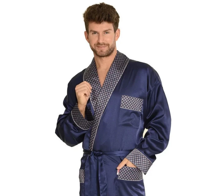 Pánský župan Adam Satyna 940 Tmavě modrá - De Lafense