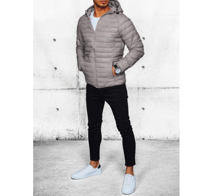 FashionStreet pánská světle šedá prošívaná přechodná bunda TX4657