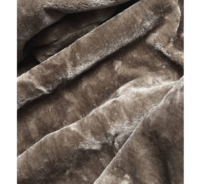 Béžová dámská bunda s kožešinovou podšívkou model 17927416 - S'WEST