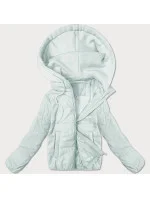 Krátká dámská bunda ve světle barvě s kapucí model 21066755 - J.STYLE Krátká dámská bunda ve světle barvě s kapucí model 21066755 - J.STYLE