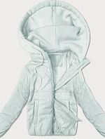 Dámská krátká bunda s pletenou kapucí J Style light pistácie (16M9236-176)