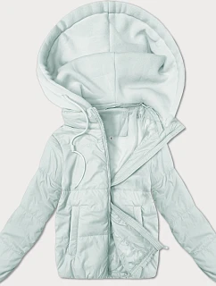 Dámská krátká bunda s pletenou kapucí J Style light pistácie (16M9236-176)