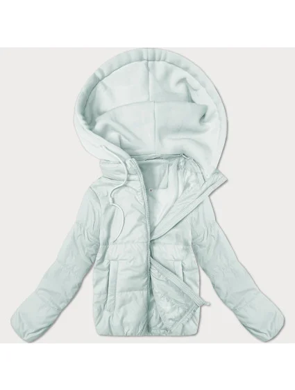 Krátká dámská bunda ve světle barvě s kapucí model 21066755 - J.STYLE Krátká dámská bunda ve světle barvě s kapucí model 21066755 - J.STYLE