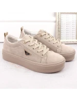 Filippo W PAW315C béžové semišové kožené polobotky na platformě