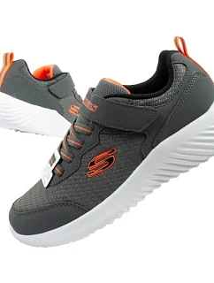 Dětská sportovní obuv Skechers Bounder na suchý zip, lehká, módní, šedá