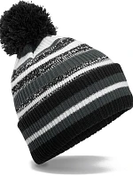 Beechfield B 474R Pletená čepice s pruhy "Fan" 53.474R black/graphite grey/white