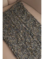 Dámský vlněný melírovaný silný zimní šál KN24 jeansový+khaki