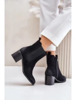 Zateplené dámské boty na podpatku černé Radeya Zateplené dámské boty na podpatku černé Radeya