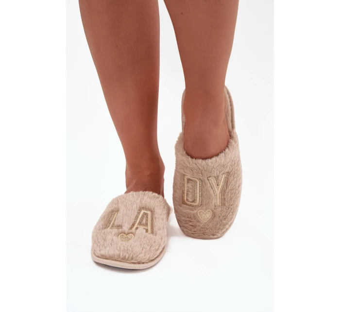 Dámské pantofle s kožíškem LADY Vinceza – béžové Dámské pantofle s kožíškem LADY Vinceza – béžové