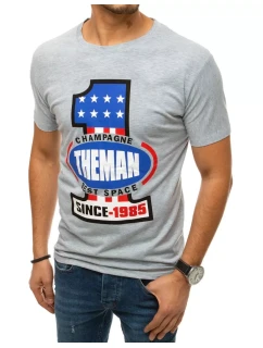 Pánské tričko s potiskem šedé model 21962705 - Dstreet