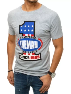 Pánské tričko s potiskem šedé model 21962705 - Dstreet