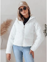 Dámská krátká péřová bunda GLAMVO s kapucí bílá FashionStreet TY4952