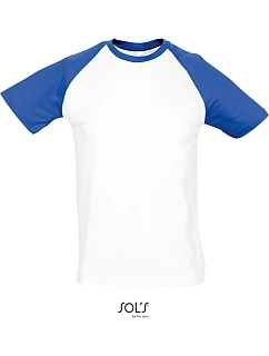 SOL'S Funky Pánské 2-barevné raglánové tričko 25.1190 white/royal