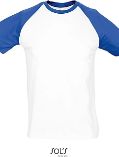 SOL'S Funky Pánské 2-barevné raglánové tričko 25.1190 white/royal
