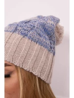 Paris fleecová čepice K213 světle béžová+modrá Paris fleecová čepice K213 světle béžová+modrá